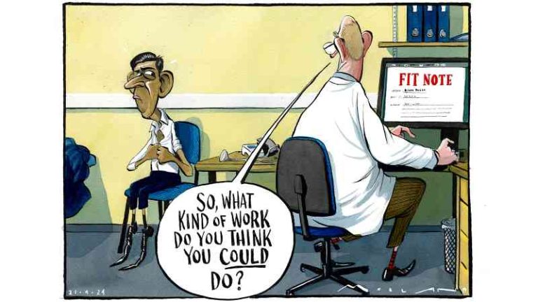 Morten Morland caricatura del Sunday Times: 21 de abril de 2024