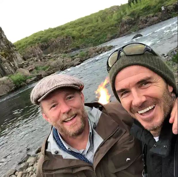 David Beckham publicó esta foto con Guy Ritchie desde los fiordos en 2018